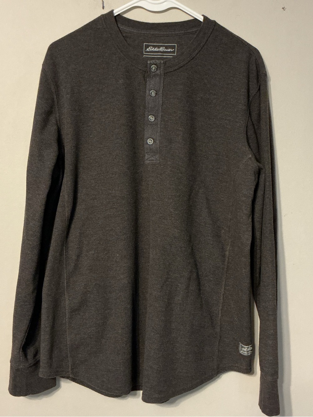 Eddie Bauer Charcoal Henley Long-Sleeve Shirt